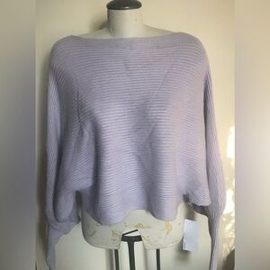 NWT - JustFab Lavender Ribbed Dolman Sweater - Size Large